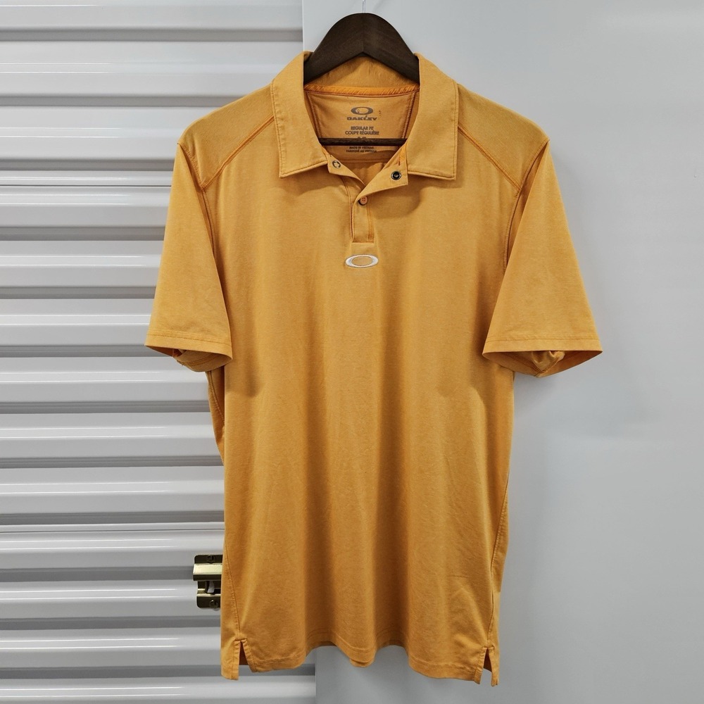 Oakley Polo Shirt Men's Small Orange Regular‎ Fit Logo Golf Casual Performance